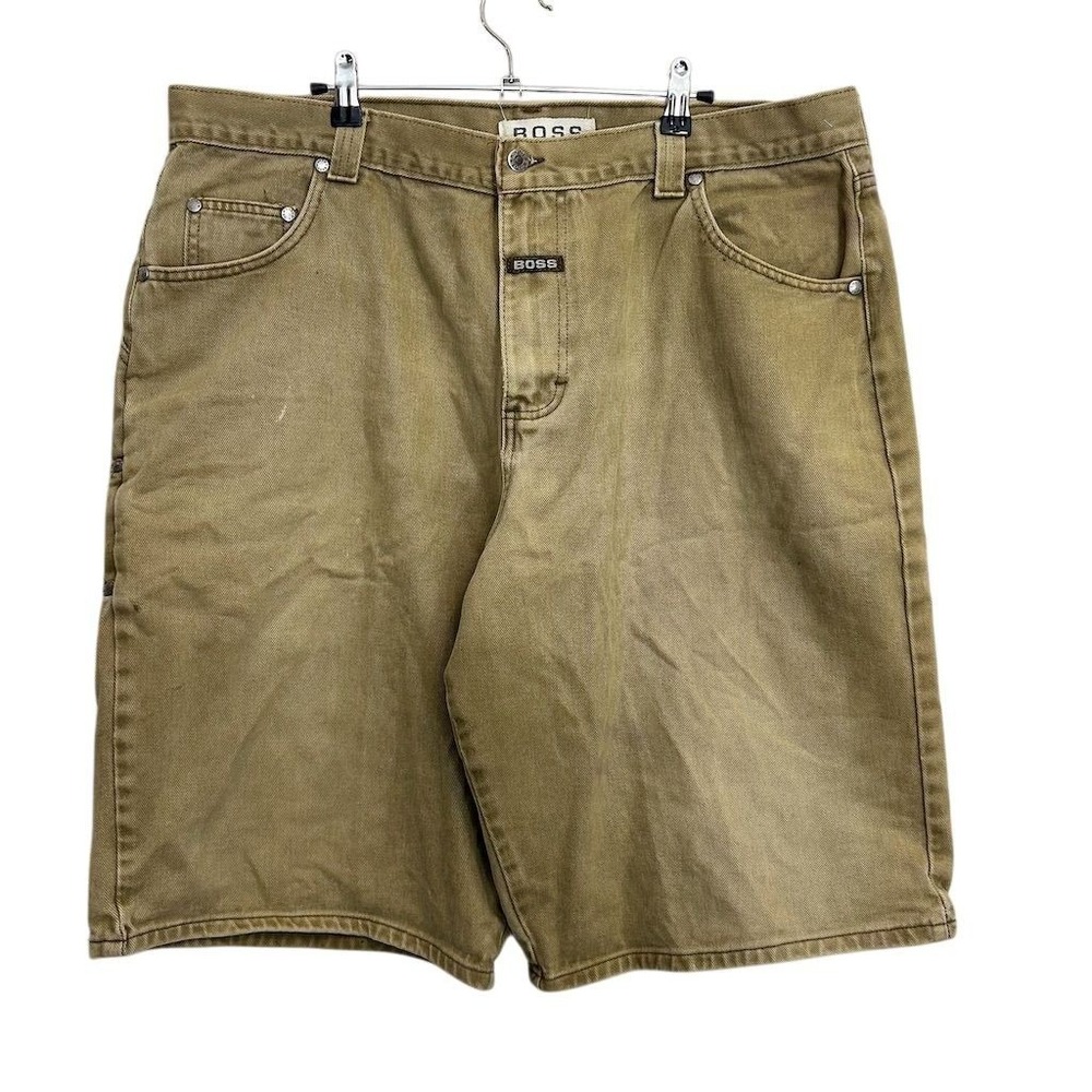 BOSS Shorts Mens Waist 42 Brown Denim Bermuda Jean Hugo Vintage